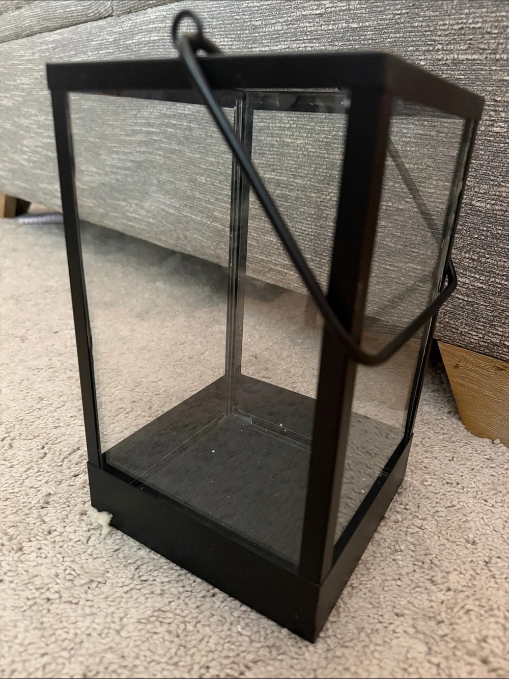 Black Glass Metal Lantern -